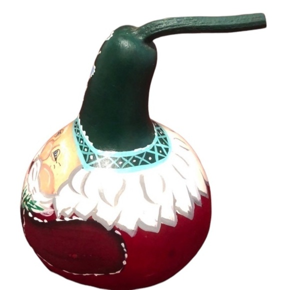 VINTAGE HAND PAINTED CHRISTMAS SANTA GOURD - Picture 3 of 5